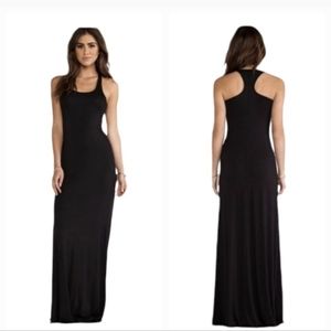 Bella Luxx Black Jersey Fine Knit Racerback Maxi Dress Size Small